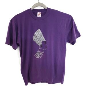 Vintage Jerzees Shirt Mens Large Purple Egyptian Headdress 50/50 Made USA 90s